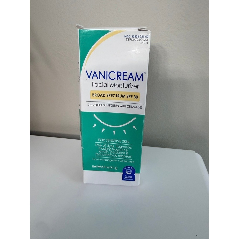 Vanicream Facial Moisturizer Unisex 2.5oz White SPF 30 Zinc Oxide Ceramides NWT